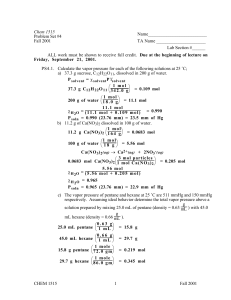 CHEM 1515 1 Fall 2001 Chem 1515 Problem Set #4 Fall 2001