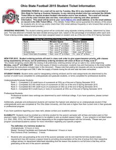 Ohio State Football 2015 Student Ticket Information