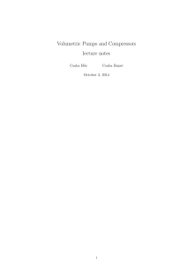 Volumetric Pumps and Compressors lecture notes