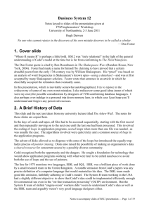 Business System 12 1. Cover slide 2. A Brief History of Data