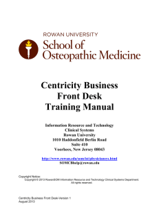 Centricity Business Front Desk Training Manual