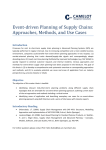 Event-driven Planning of Supply Chains: Approaches, Methods, and