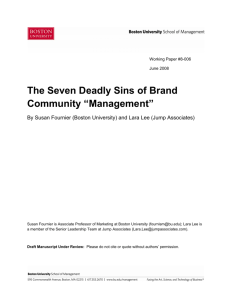 The Seven Deadly Sins of Brand Community