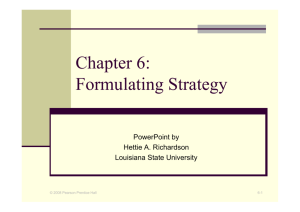 Chapter 6: Formulating Strategy