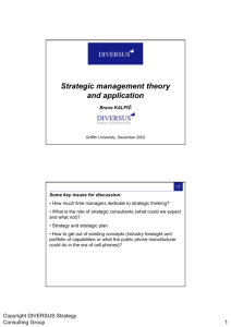 Strategic management theory and application