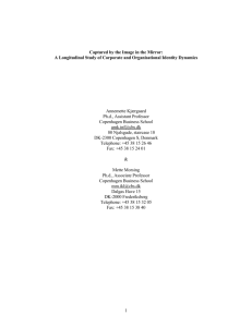 A Longitudinal Study of Corporate and Organisational Identity