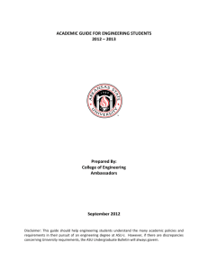 ACADEMIC GUIDE FOR ENGINEERING STUDENTS 2012 – 2013