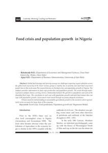 Food crisis and population growth in Nigeria