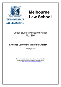 'Evidence Law under Victoria's Charter'