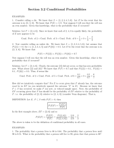 Section 3.2 Conditional Probabilities