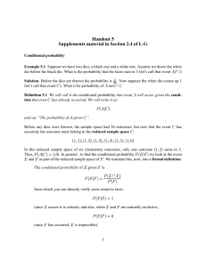 Handout 5 Supplements material in Section 2.4 of L-G