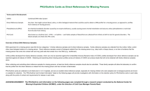 PKU Card Contacts - Forensic Services Unit