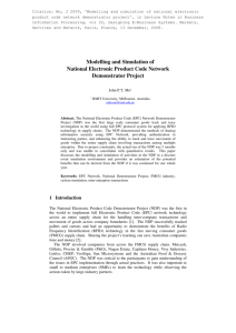 Modelling and Simulation of National Electronic Product Code