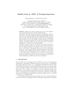 Mobile Code in .NET: A Porting Experience