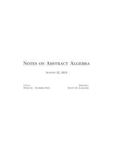 Notes on Abstract Algebra