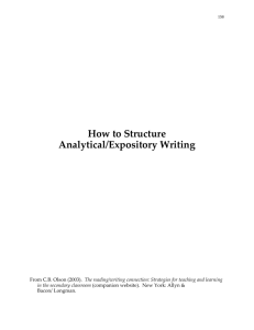 How to Structure Analytical/Expository Writing