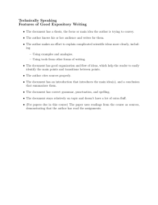 Technically Speaking Features of Good Expository Writing