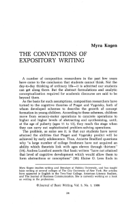 THE CONVENTIONS OF EXPOSITORY WRITING