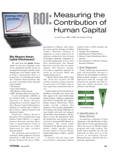 ROI:Measuring the Contribution of Human Capital