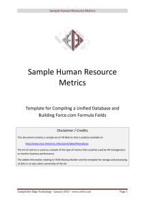 Sample Human Resource Metrics