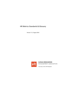 HR Metrics Standards and Glossary