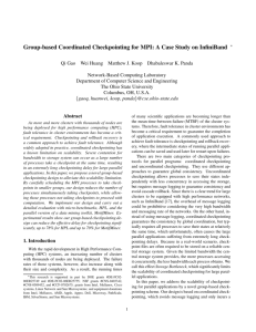 Group-based Coordinated Checkpointing for MPI: A Case Study on