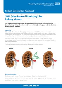 SWL (shockwave lithotripsy) for kidney stones