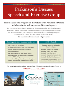 Parkinson's Disease Speech and Exercise Group