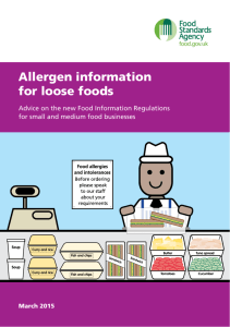 Allergen information for loose foods