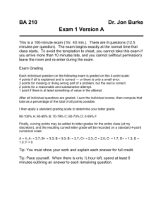 BA 210 Dr. Jon Burke Exam 1 Version A