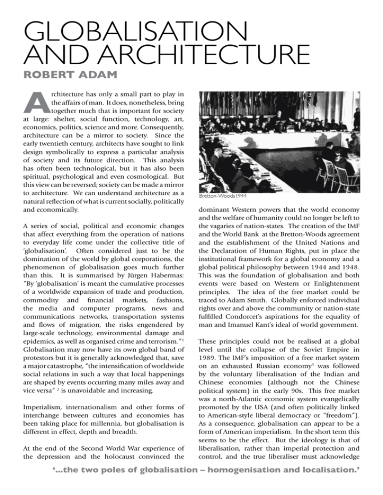 Globalisation And Architecture