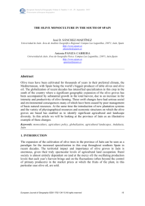 THE OLIVE MONOCULTURE IN THE SOUTH OF SPAIN José D