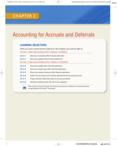 Accounting for Accruals and Deferrals