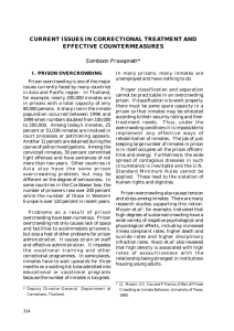 CURRENT ISSUES IN CORRECTIONAL TREATMENT AND