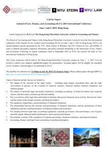 Call for Papers Journal of Law, Finance, and Accounting (JLFA