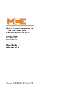 iMonitor, 42-02-S025 C1 - Motion Control Engineering