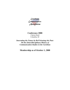 Conference 2008 - Carolinas Communication Association