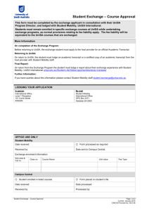Student Exchange Course Approval Form