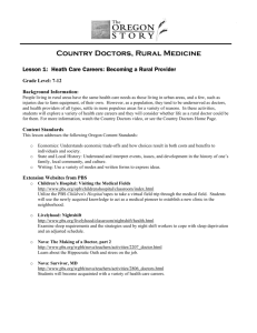 Lesson 1: Heath Care Careers: Becoming a Rural Provider