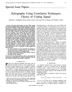 Echography Using Correlation Techniques: Choice of Coding Signal