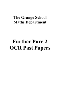 F2 Past Paper Booklet - The Grange School Blogs