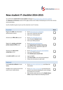 New student IT checklist 2014-2015