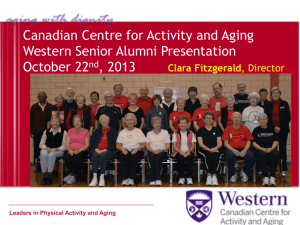 Canadian Centre for Activity and Aging Western Senior Alumni