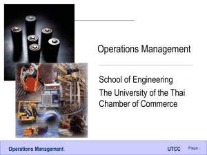 Operations Management - University of the Thai Chamber of