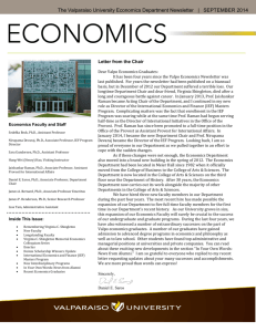 Fall 2014 Economics Department Newsletter!