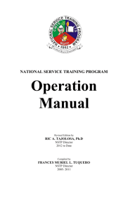 NATIONAL SERVICE TRAINING PROGRAM