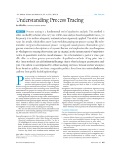 Understanding Process Tracing - Department of Political Science