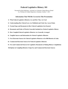 Federal Legislative History 101 - Law Librarians' Society of