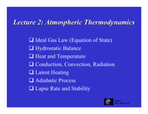 Lecture 2: Atmospheric Thermodynamics