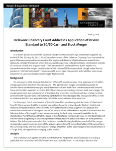 Delaware Chancery Court Addresses Application of Revlon